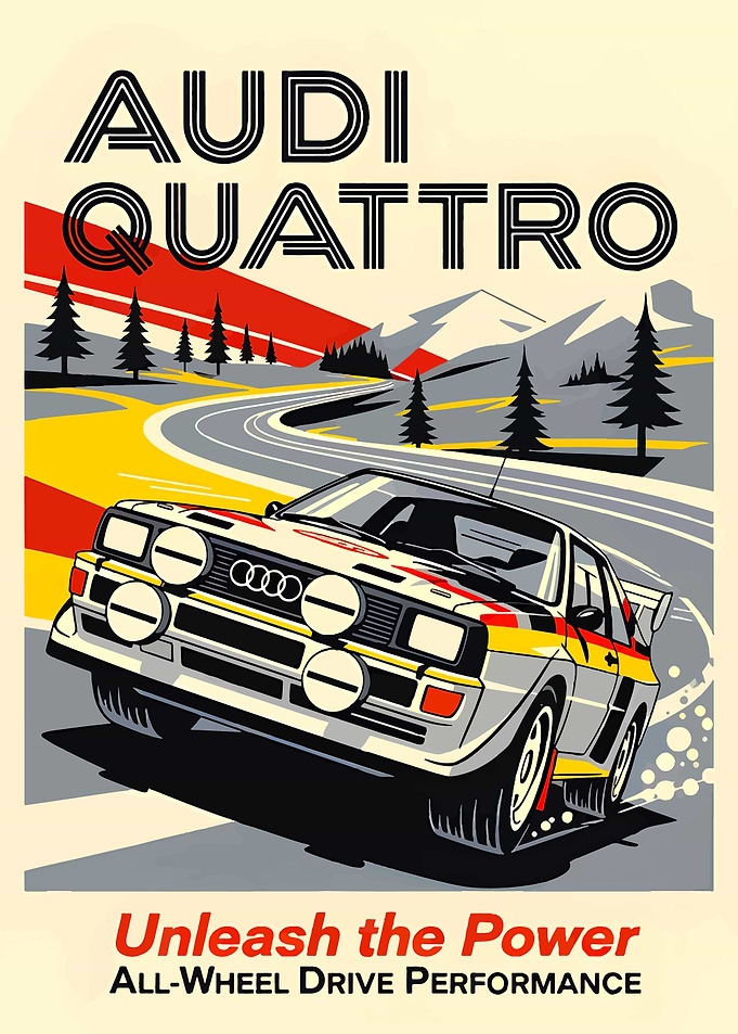 Audi Quattro Rally Car Poster
