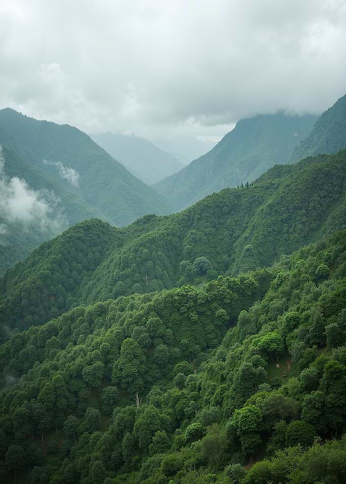 Misty Mountain Forest Landscape