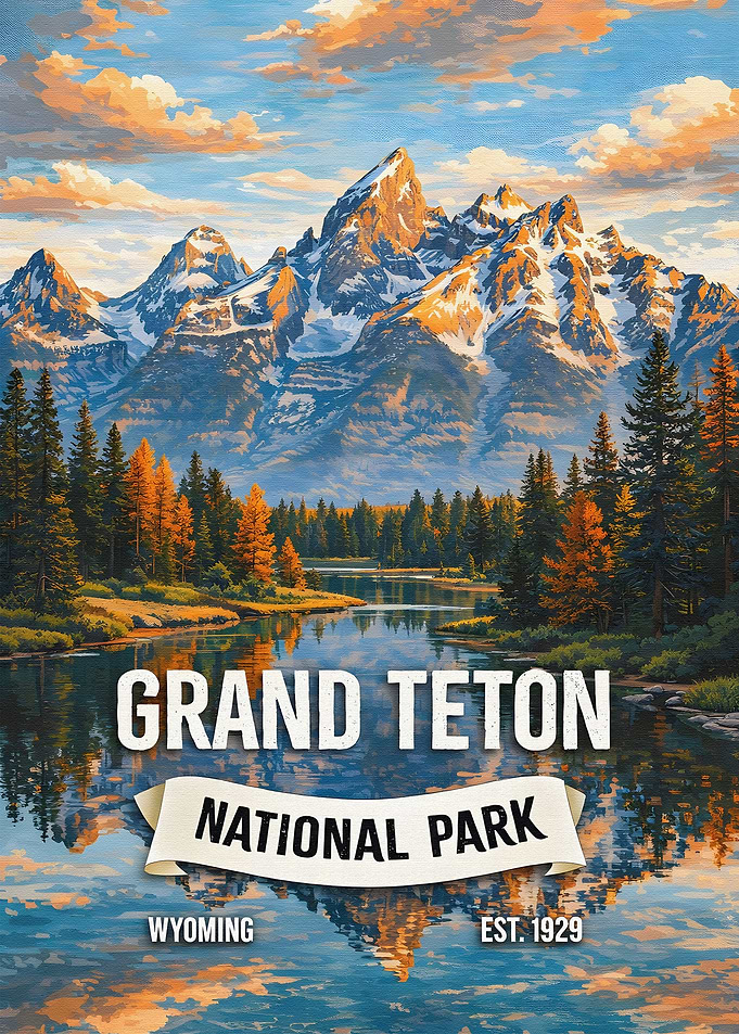 Grand Teton National Park Vintage Poster