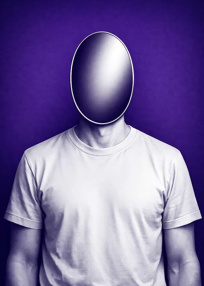 Man with Mirror for a Face