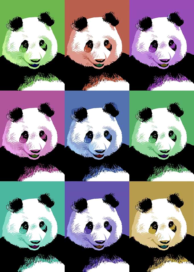 Pop Art Panda Portraits