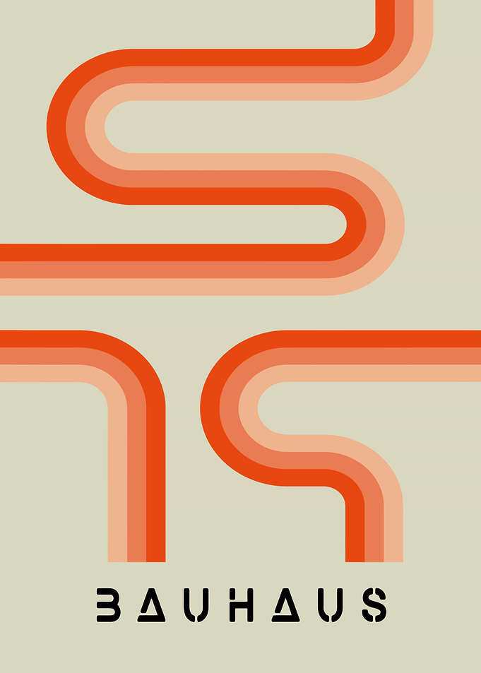 Bauhaus Retro Stripes Poster