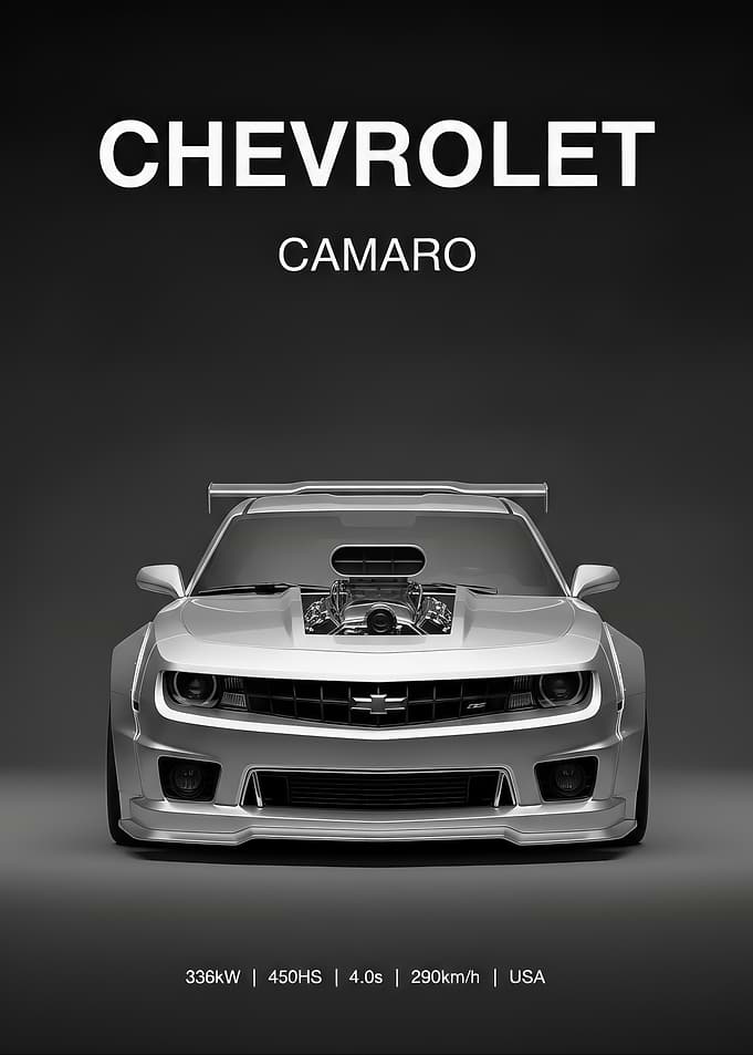 silver Chevrolet Camaro muscle car