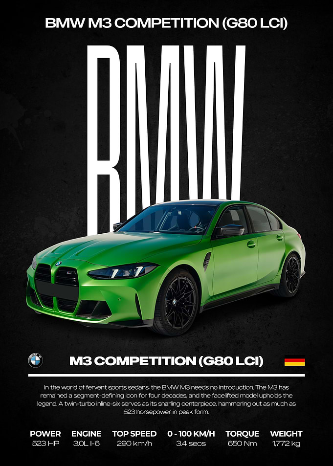 BMW M3 Competition G80 LCI Poster