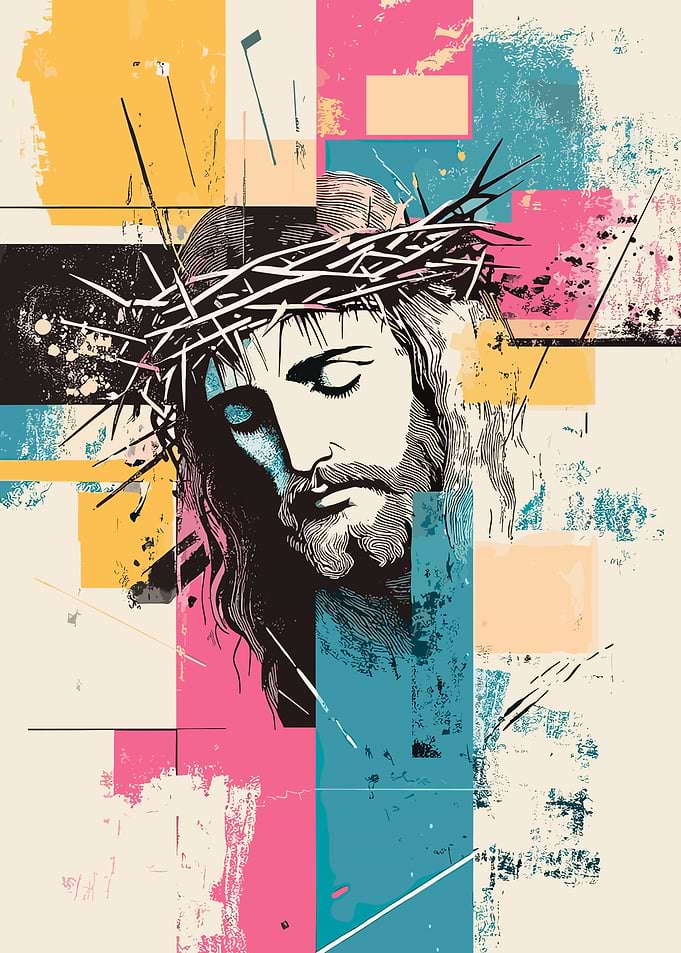 Jesus Christ Crown of Thorns Abstract Art