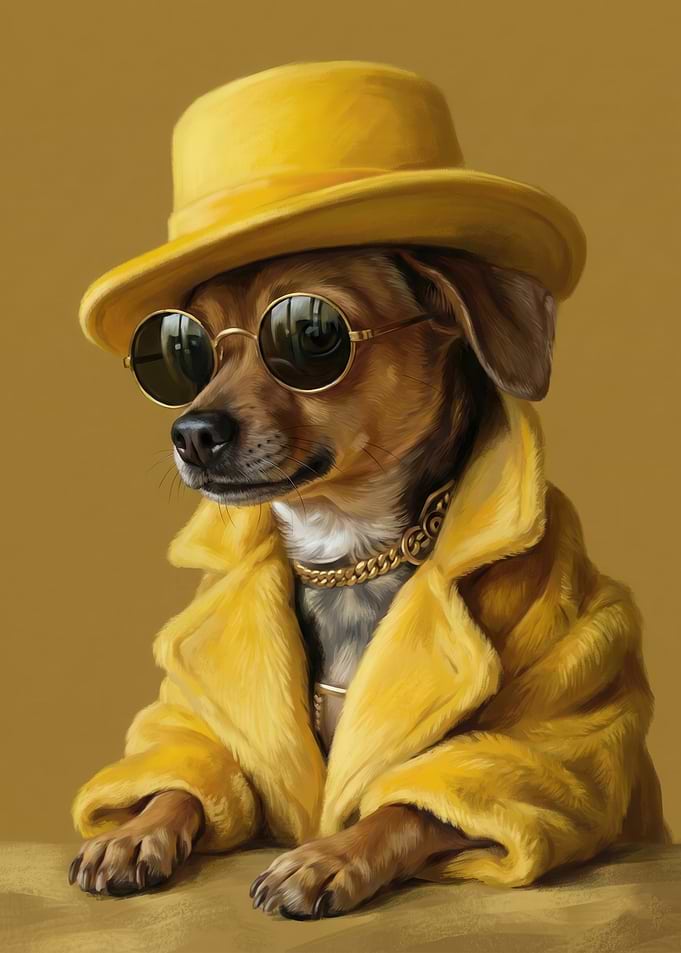 Dapper Dog in Yellow