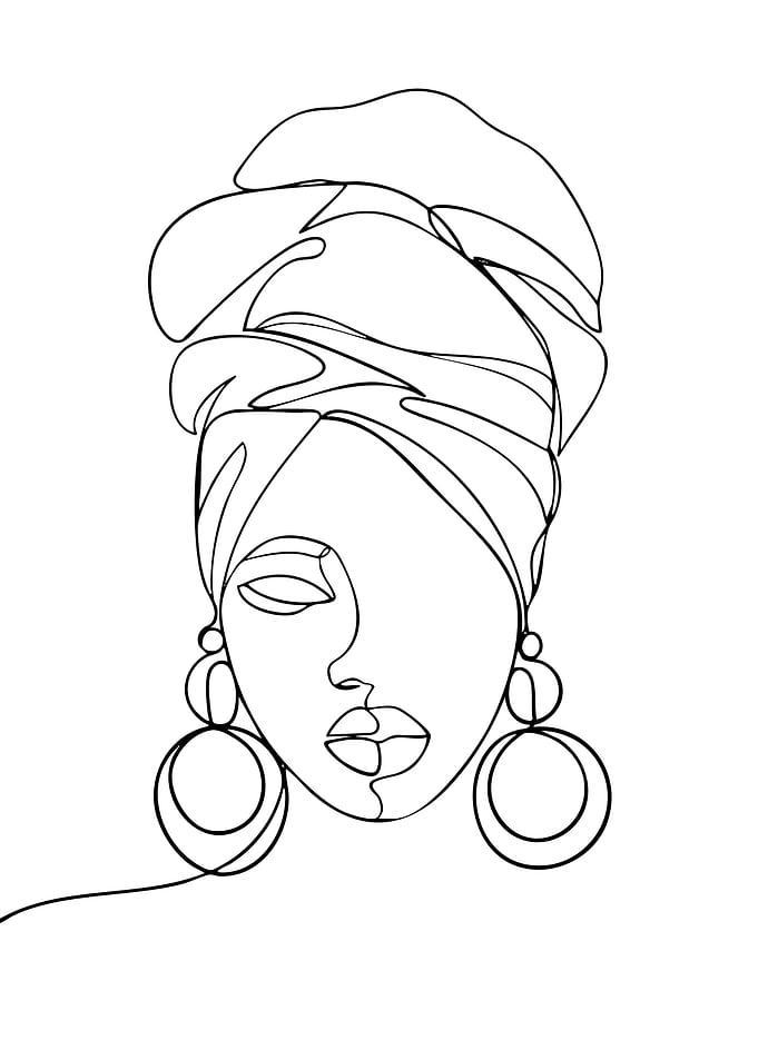 Minimalist Line Art of a Woman