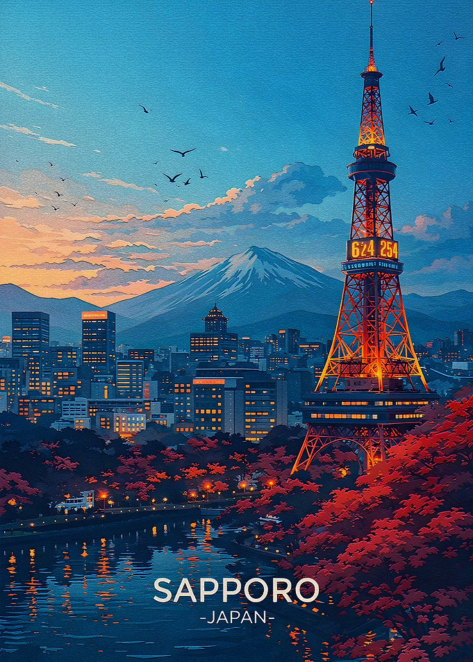Sapporo Cityscape at Dusk