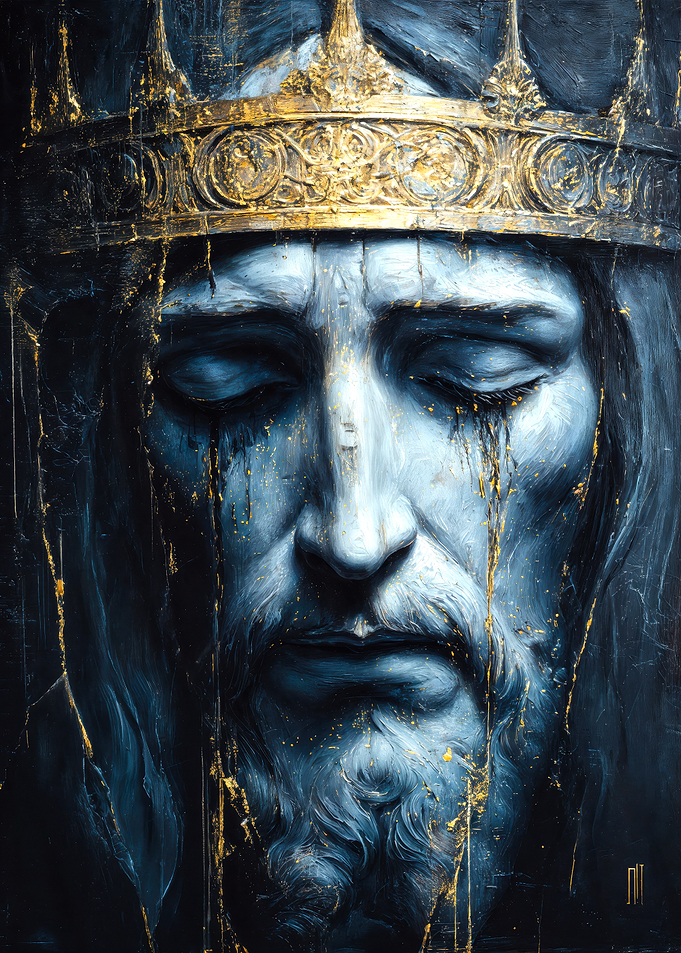 Golden Tears Jesus Crown Portrait