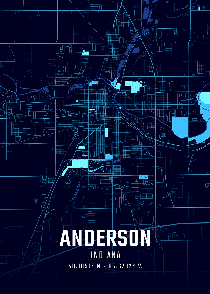 Anderson Indiana Midnight City Map