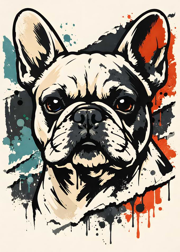French Bulldog Pop Art Portrait