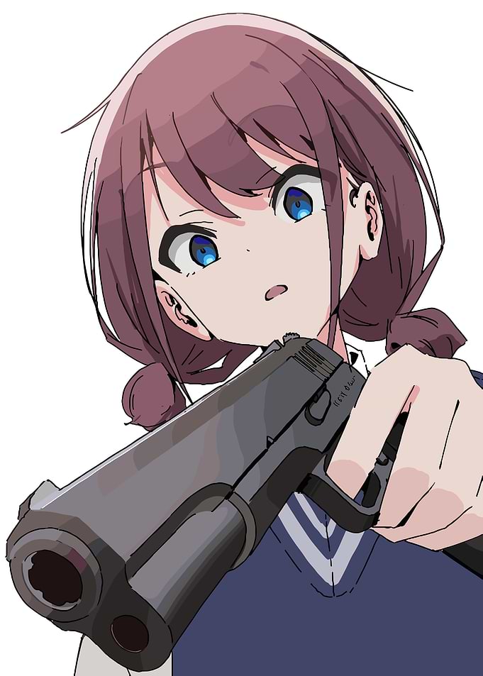 Anime Girl Holding a Gun