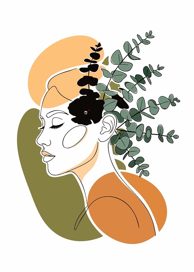Abstract Woman with Eucalyptus