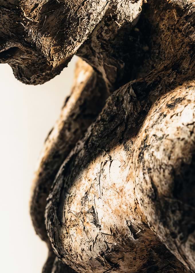 Cracked stone human body sculpture