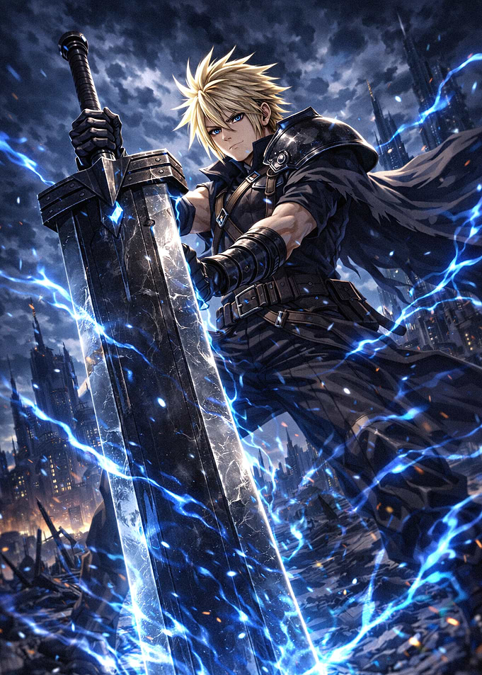 Cloud Strife with Buster Sword