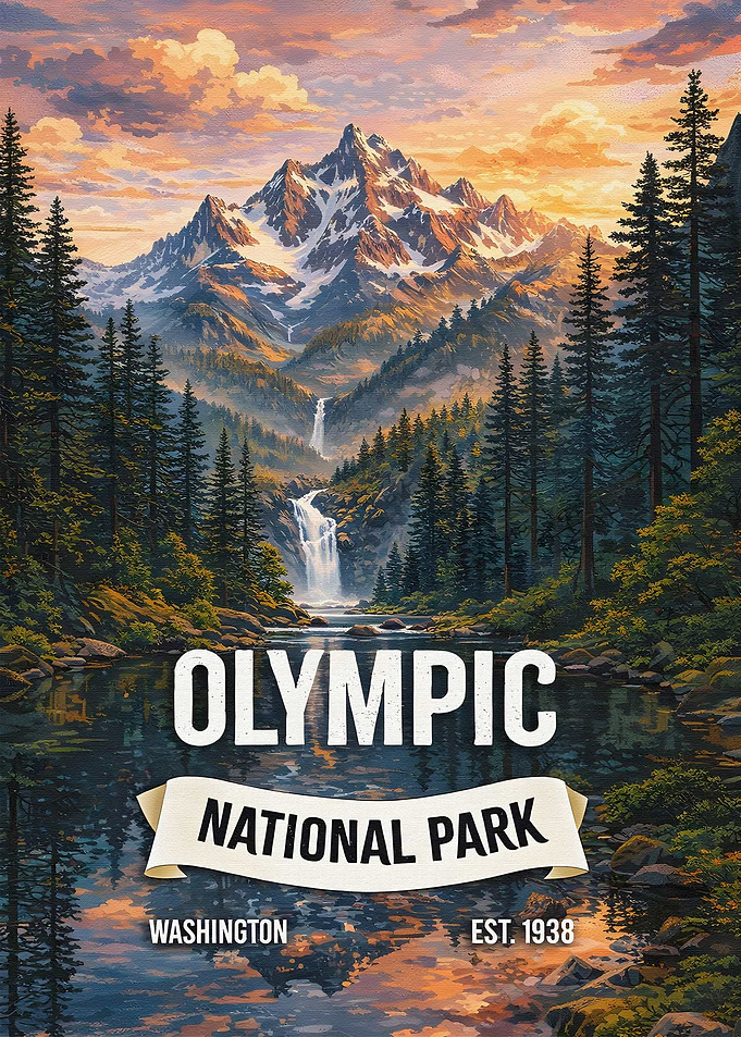 Olympic National Park Vintage Poster