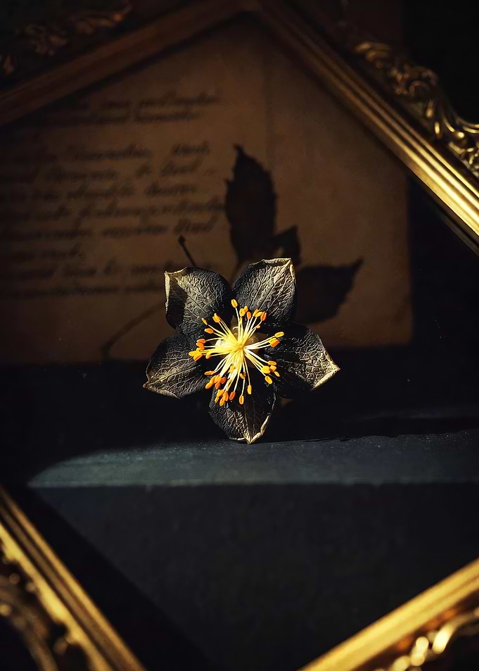 Dark Flower in Ornate Frame