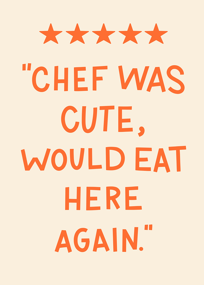 Funny restaurant review with stars