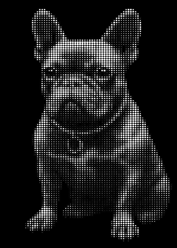 French Bulldog Halftone Portrait