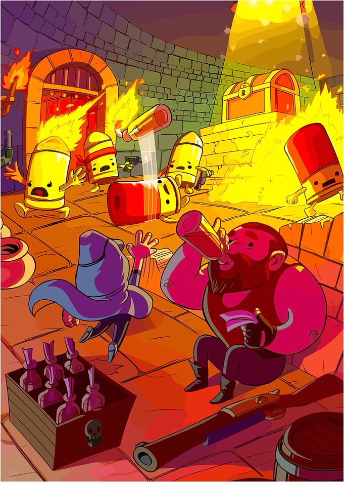 Bullet Kin in a Dungeon