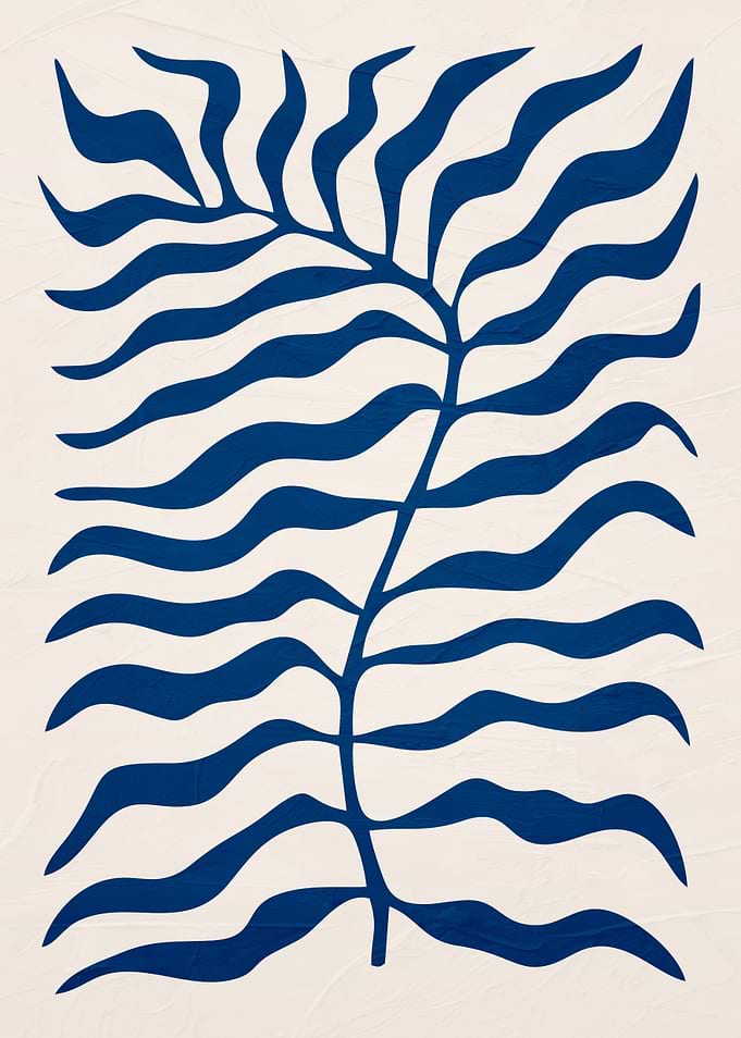 Abstract Blue Fern Leaf