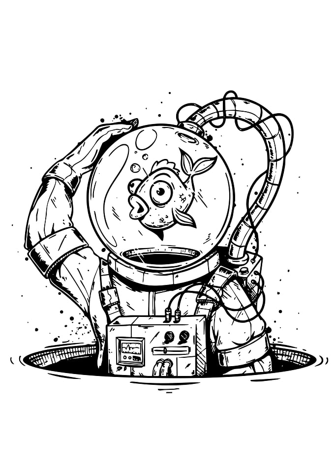 Astronaut with Fishbowl Helmet