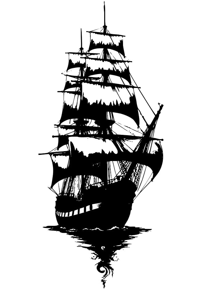 Silhouette of a Pirate Ship