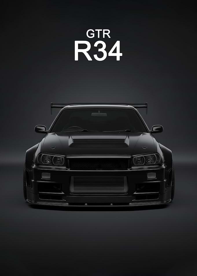 Black Nissan R34 GT-R poster