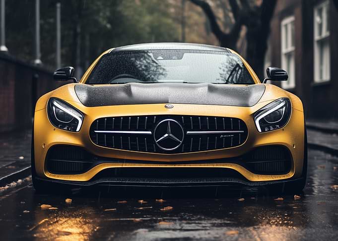 Yellow Mercedes AMG GT