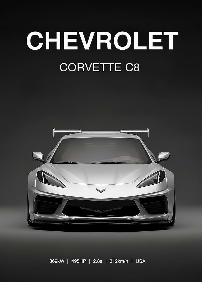 silver Chevrolet Corvette C8