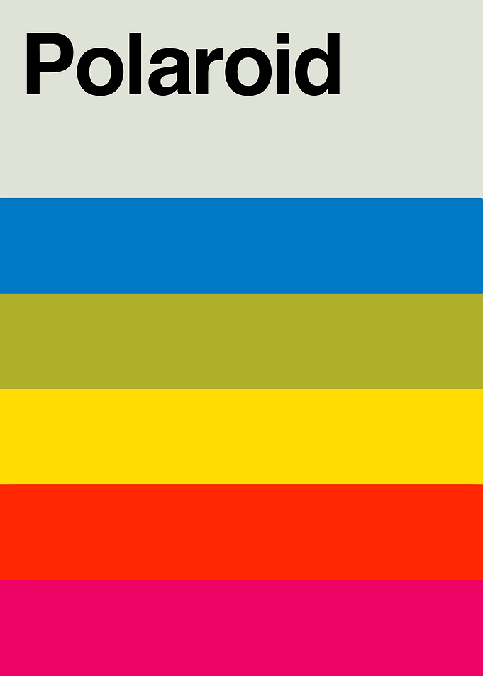 Polaroid logo with colorful stripes