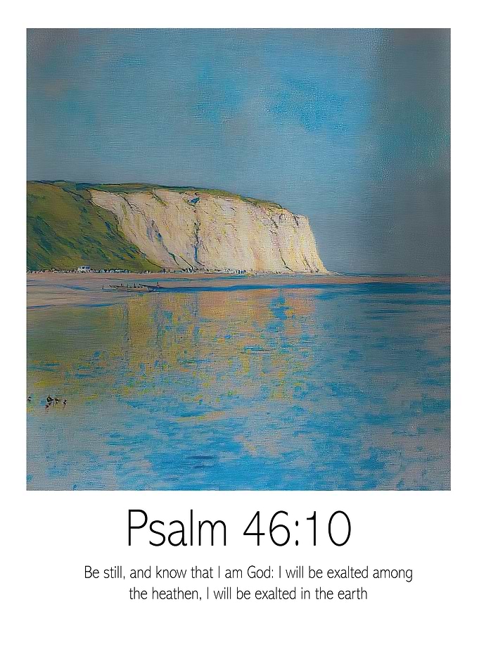 Psalm 46:10 Coastal Cliff Painting