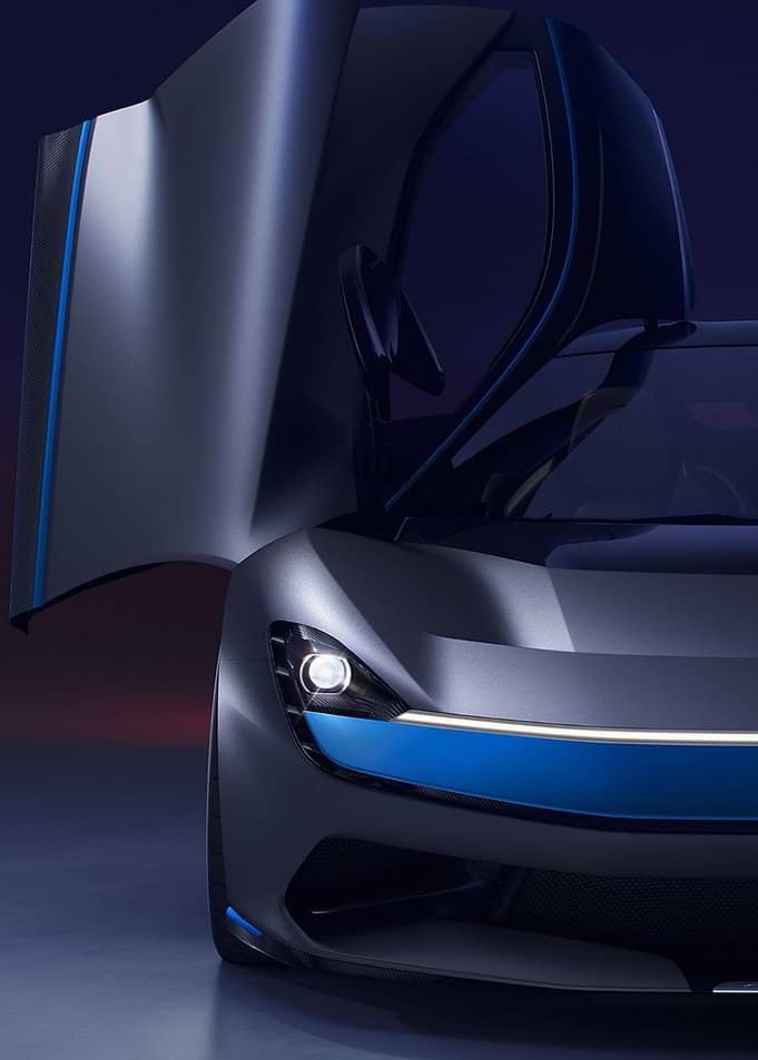 Futuristic Sports Car with Scissor Doors