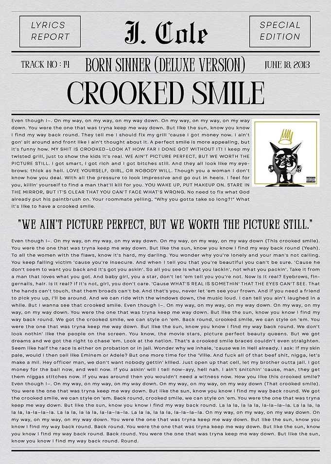 J. Cole Crooked Smile