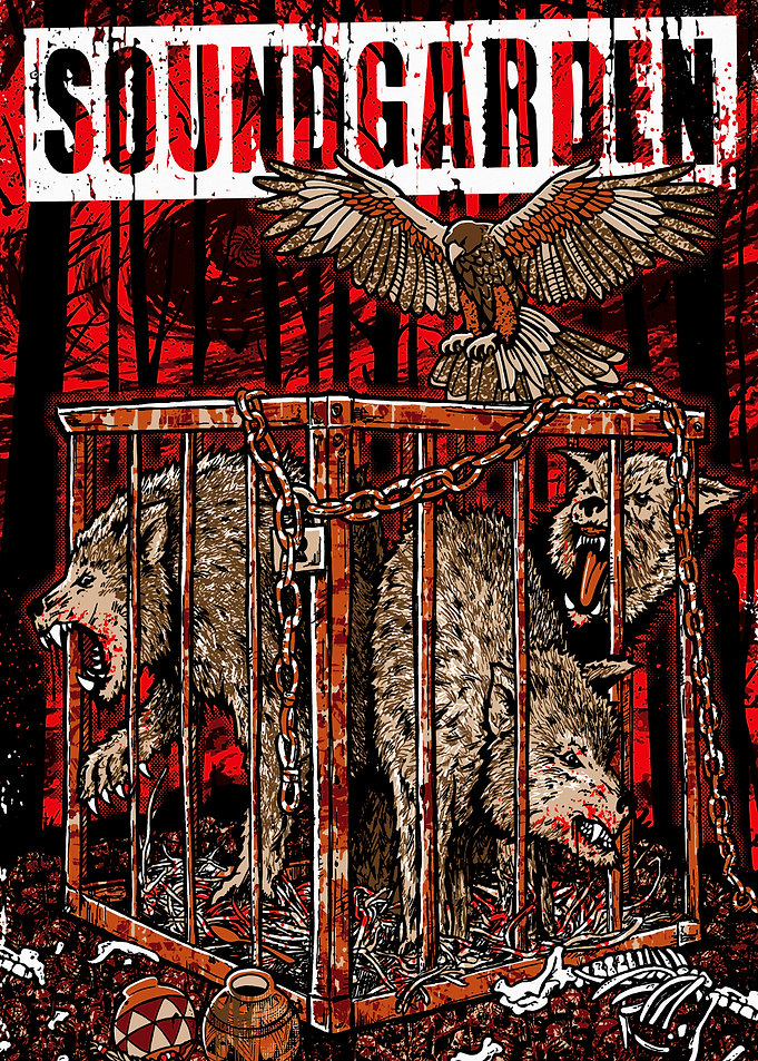 Soundgarden Wolves and Eagle Art