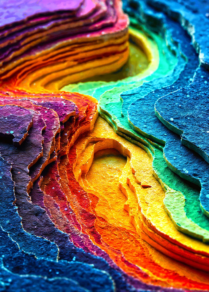 Vibrant Pride Rainbow Layered Abstract Texture