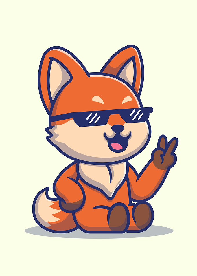 Cool Fox Giving Peace Sign
