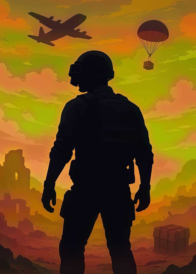 Soldier in a War-Torn Landscape