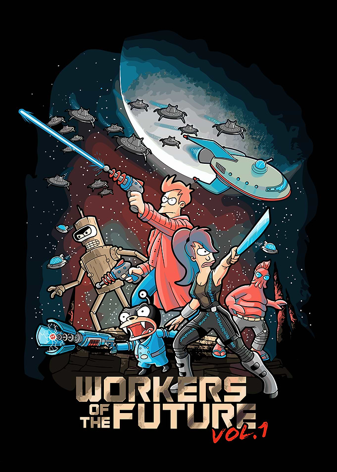 Futurama Characters in Space Battle