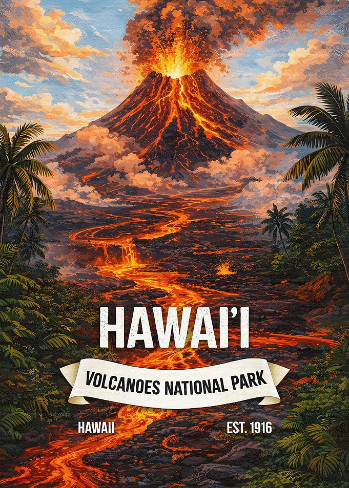 Hawaii Volcanoes National Park Poster