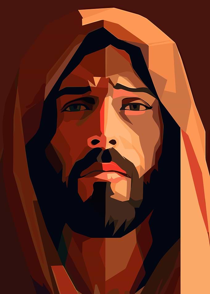 Stylized Portrait of Jesus Christ