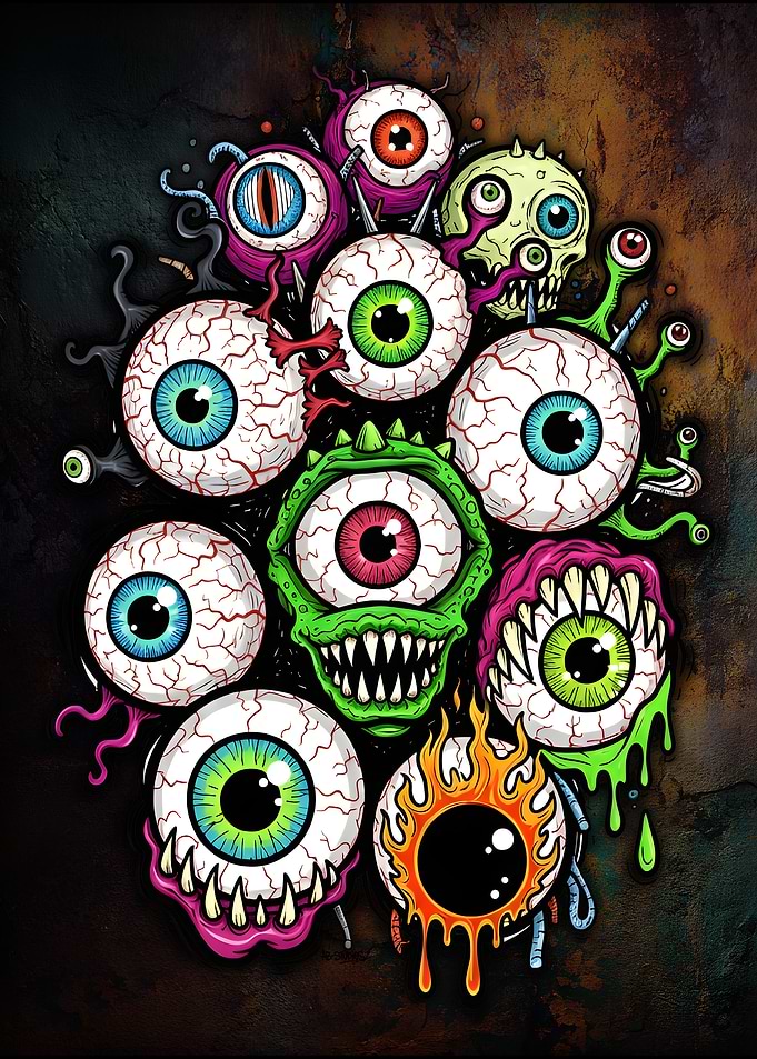 Monster Eyeballs Collage