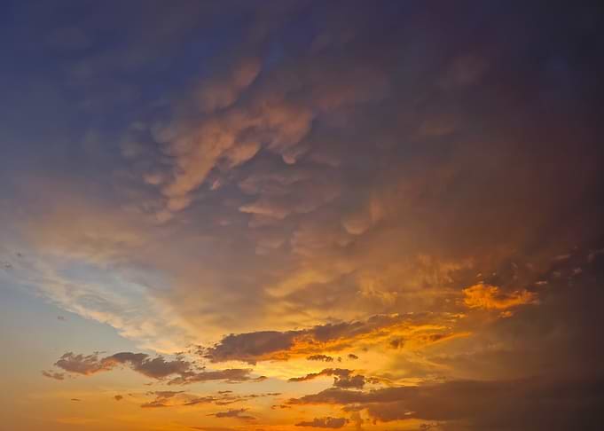 Dramatic Sunset Sky with Clouds