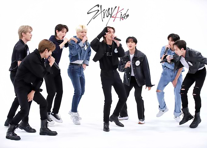 Stray Kids performing on stage