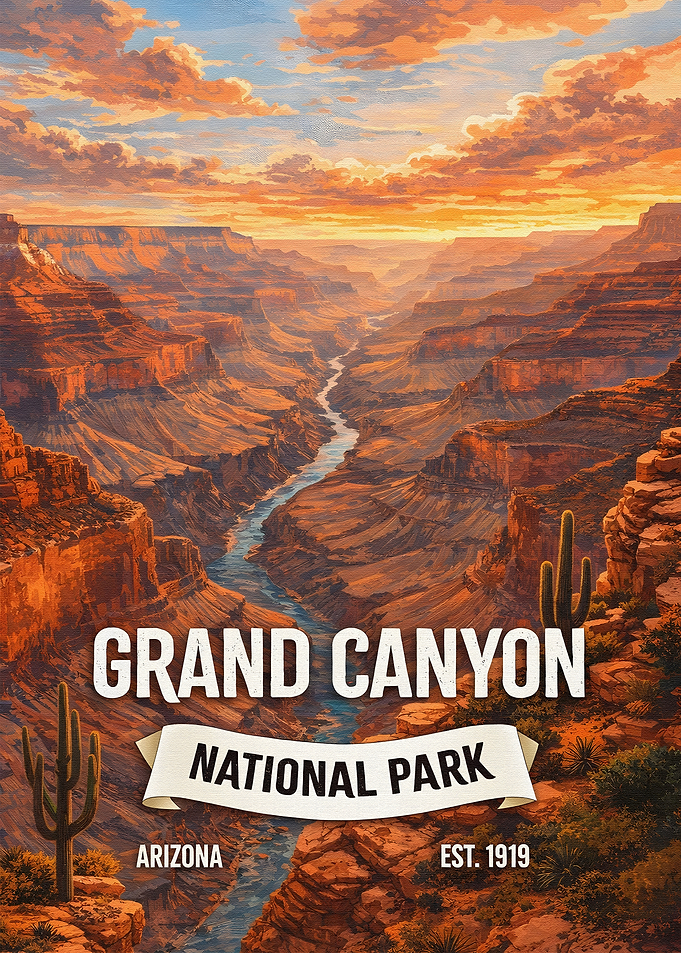 Grand Canyon National Park Vintage Poster