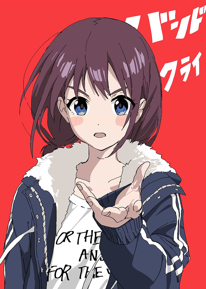 Anime Girl in Jacket and T-shirt