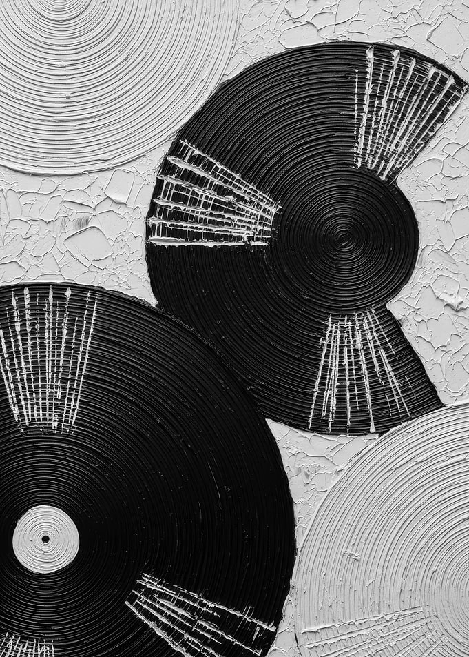 Abstract Black and White Circular Art