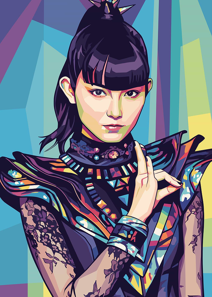 Pop Art Portrait of a Japanese Woman