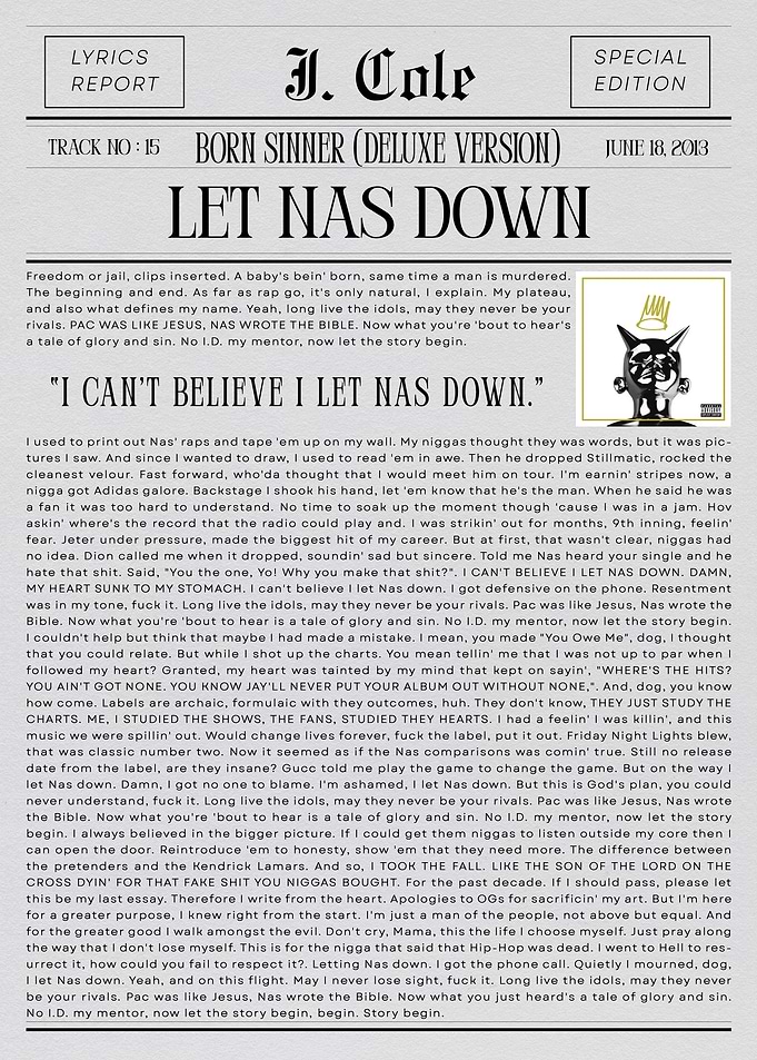 J. Cole Let Nas Down