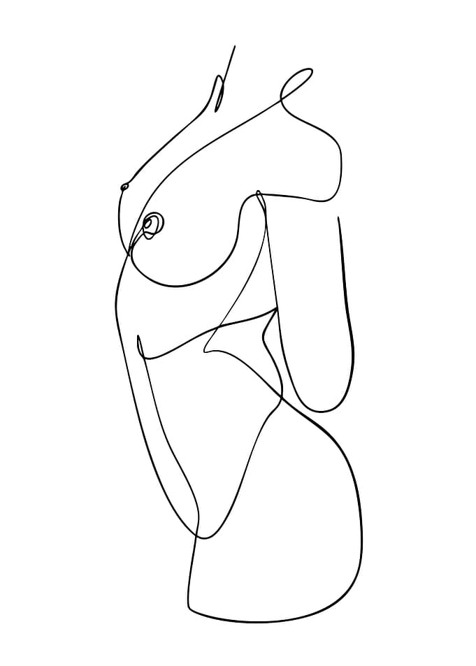 Abstract Nude Line Art